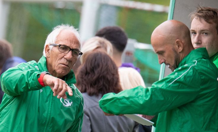 Garsten-Trainer Rudi Jetzinger und Goalgetter Andreas Kurzmann Foto: Moser