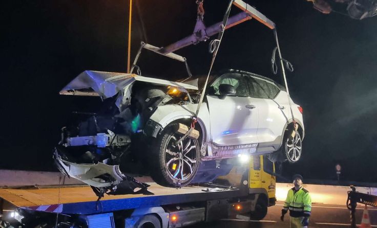 Das Unfallwrack (Foto: FF Lasberg)