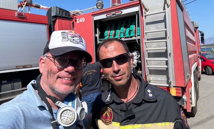 Christian Stoxreiter: Feuerwehrmann auch im Urlaub (Foto: Maria Stoxreiter)