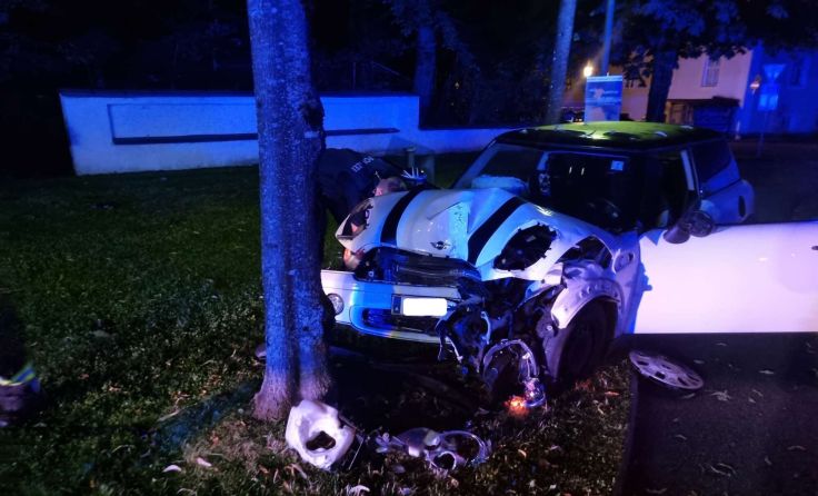 Die Unfallstelle mitten im Stadtgebiet. (Foto: www.ff-badischl.at)