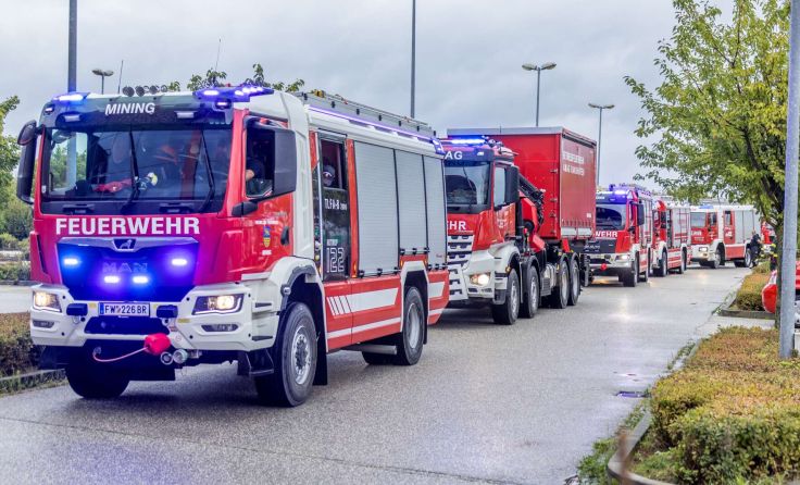 Kräfte aus OÖ wurden nach Niederösterreich verlegt. (Foto: Kollinger)
