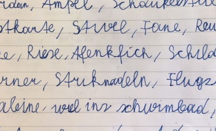 Der Auszug aus einer Ansage zeigt typische Rechtschreibprobleme.