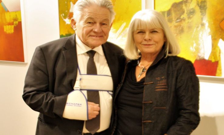 Haide Hattmannsdorfer stellt aus. Josef Pühringer hielt eine Rede. Foto: Hattmannsdorfer