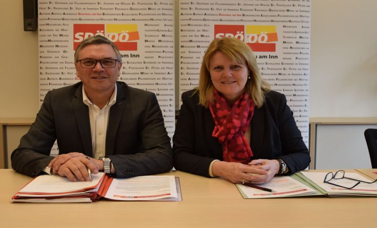 Erich Rippl und Gabriele Knauseder bilden die neue Doppelspitze der SPÖ.