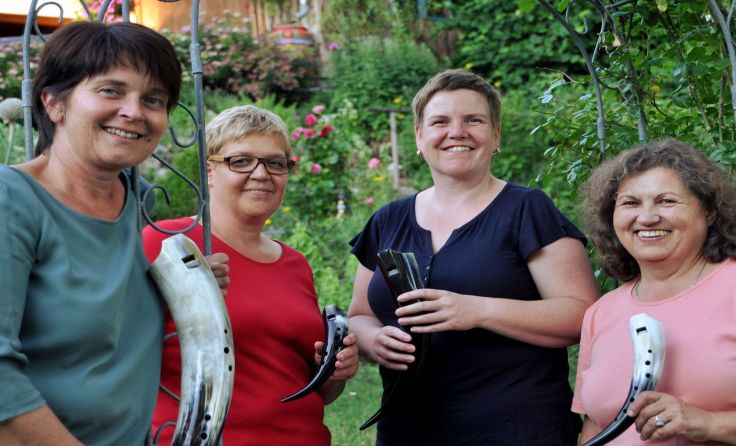 Die Gemshorn-Gruppe „MaJoChMe“ sorgt für Stimmung. Foto: Hinterdorfer