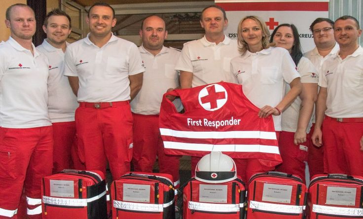 Diese neun Erstversorger helfen der Rechberger Bevölkerung. Foto: ÖRK, Ortsstelle Perg