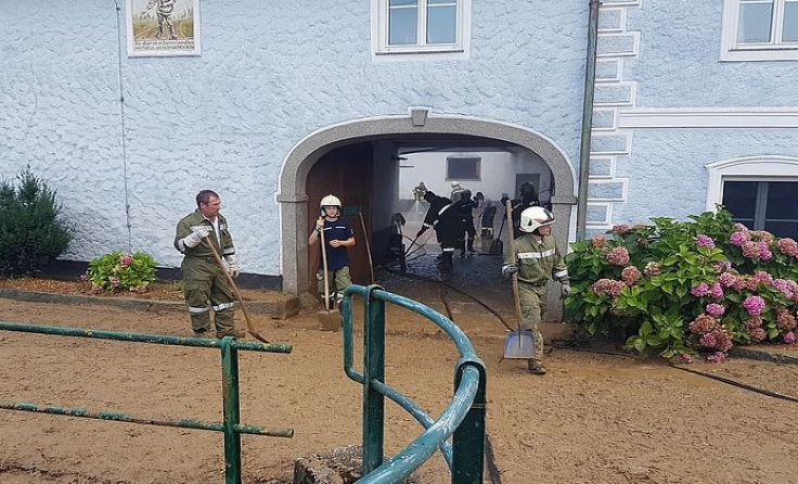 Feuerwehreinsatz nach Unwetter. Foto: Feuerwehr Saxen