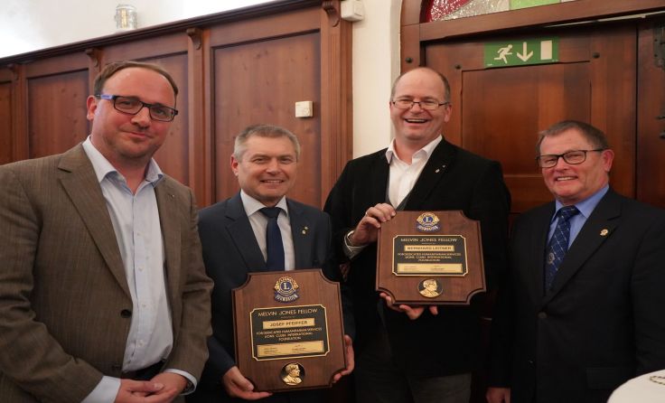 Clubpräsident Peter Wastl, Josef Pfeiffer, Bernhard Leitner, Alfred Hrusca. Foto: Nefischer
