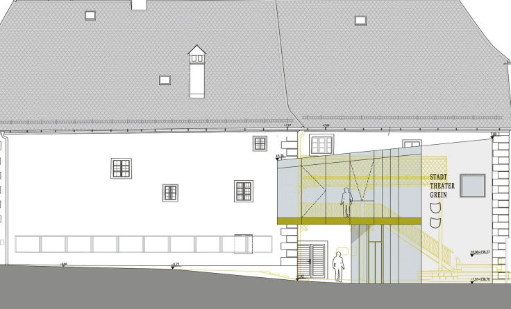 Hier sieht man den aktuellen Plan für das Greiner Stadttheater. Foto: Architekt Klaus Leitner