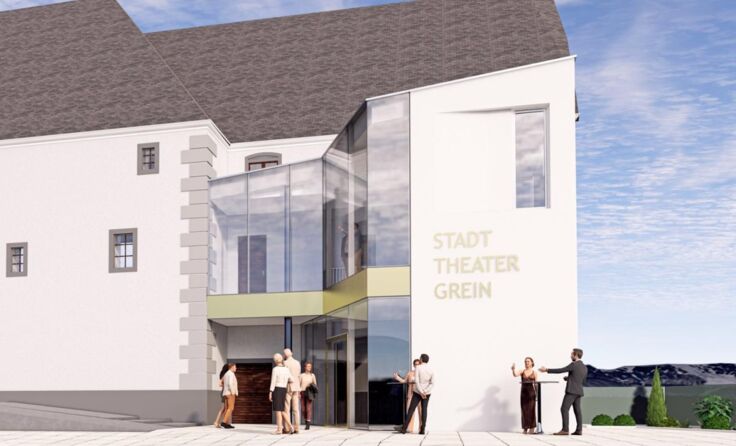 Das Stadttheater bekommt einen neuen Haupteingang mit Glasfront. (Foto: Kroh & Partner)