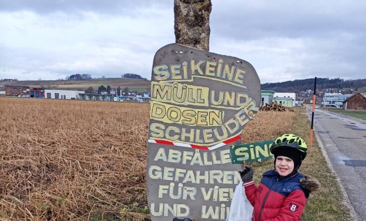 Auch Yannik Mayrhofer beteiligt sich an der Müll-Challenge. (Foto: Mayrhofer)