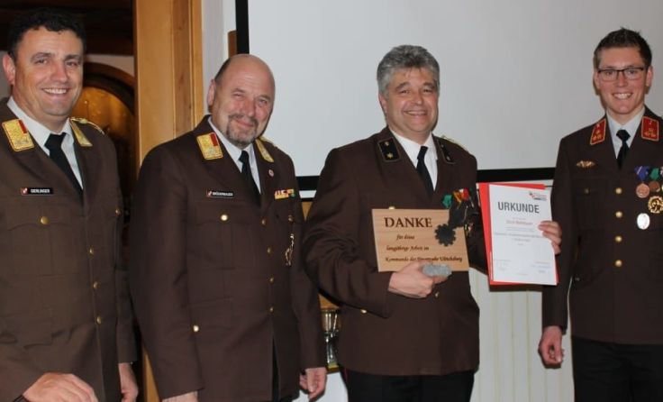 Erich Rothbauer (2. v. r.) war fast 20 Jahre lang Kassier. Foto: FF Ulrichsberg