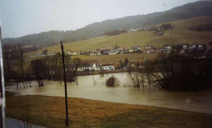 Die Kleine Mühl in Peilstein während eines Hochwassers im Frühling.(Foto: Ameseder)