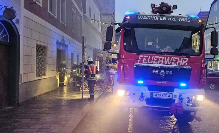 Die Feuerwehr am Einsatzort (Foto: Bfkdo Amstetten / FF Waidhofen-Stadt)