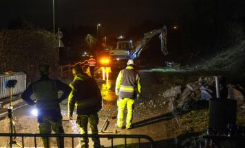 Rohrbruch an Wasserhauptleitung in Wels-Puchberg 