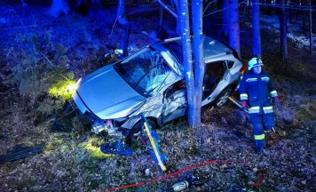 Autofahrer (85) krachte in Königswiesen gegen Baum
