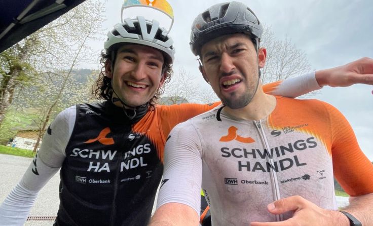 Andreas Wolfmayr (l.) und Markus Breitenfellner nach dem Rennen (Foto: Schwingshandl Cycling)