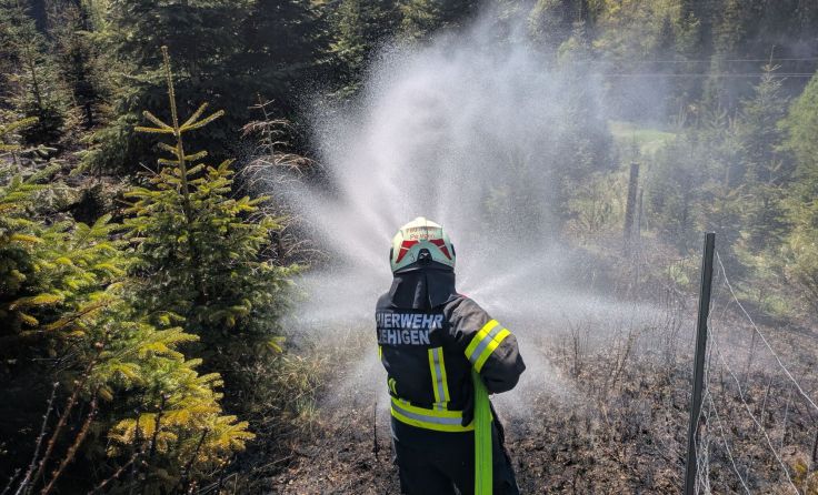 Brand in einer Christbaumkultur am MIttwoch in dem Frankenburg (Foto: FOTOKERSCHI/FEUERWEHR PEHIGEN)