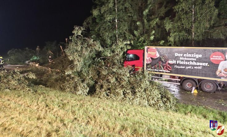 Der Lkw konnte nicht mehr rechtzeitig bremsen. (Foto: Feuerwehr Haslach)