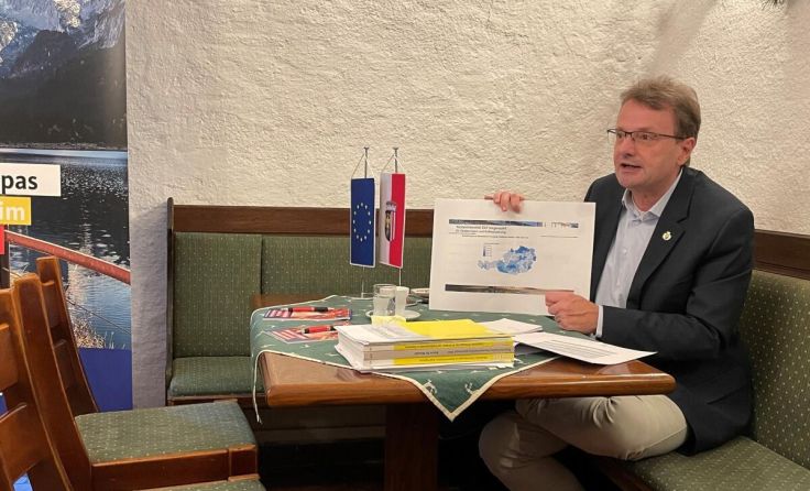 Hannes Heide beim Pressegespräch über Europa (Foto: Katharina Wimmer)