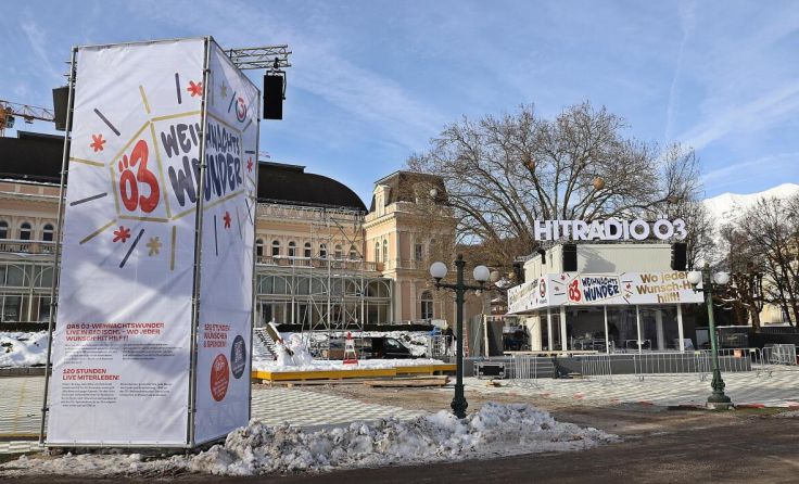 Die Aufbauarbeiten für das Ö3-Weihnachtswunder sind bereits in vollem Gange. (Foto: Hörmandinger)