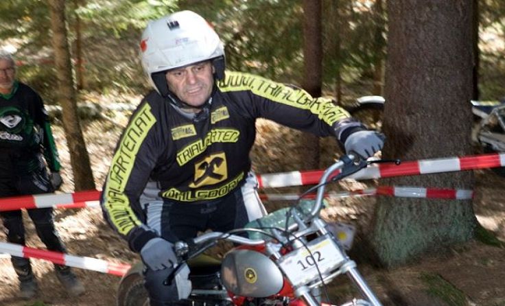 Sieger Sepp Fischer mit seiner Bultaco 250. Foto: Trialgarten