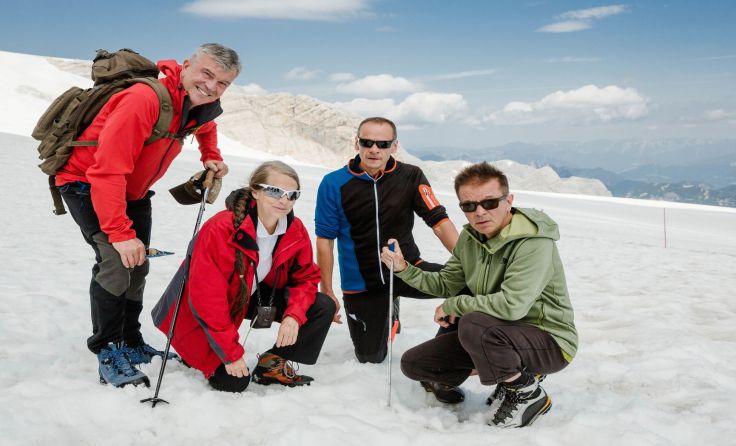 Im Gletscher-Einsatz: Steinecker, Kromp-Kolb, Reingruber, Anschober Foto: Land OÖ