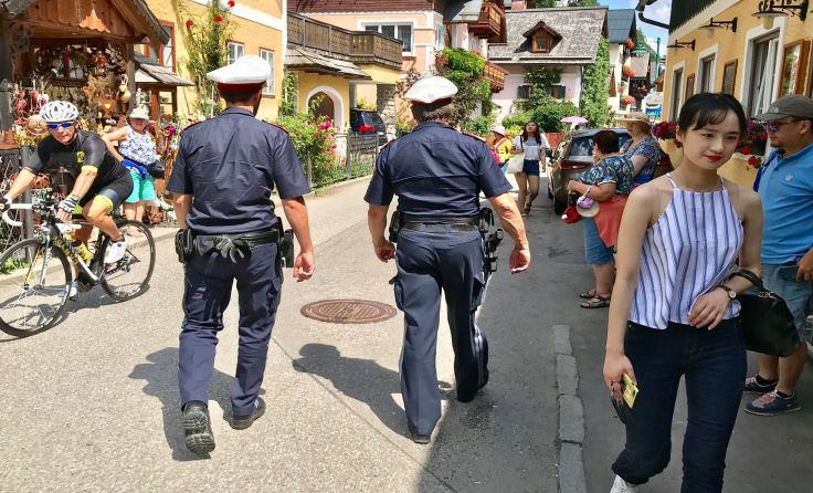 Polizei patroulliert regelmäßig durch Hallstatt. Foto: Thomas Leitner