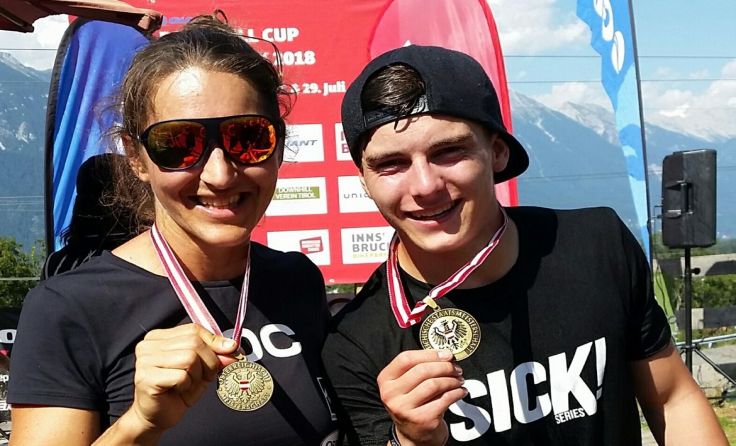 Elke Rabeder mit Bronze-Kollege und Youtube-Star Elias Schwärzler Foto: privat