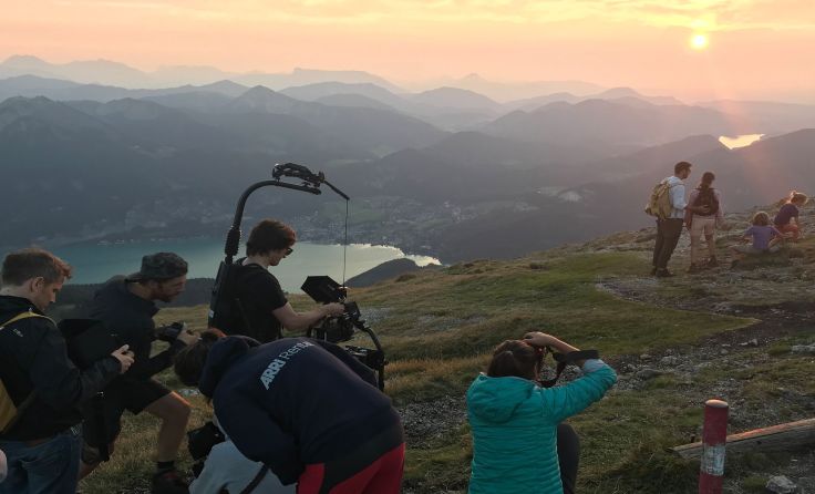 Dreharbeiten am Schafberg ganz im Pilcher-Style Foto: WTG