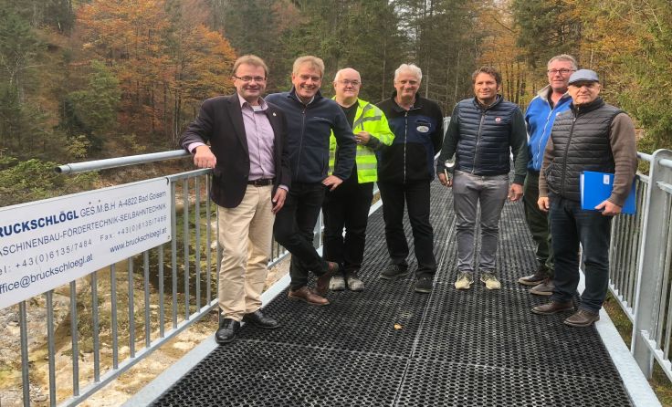 Lokalaugenschein am neuen Radweg im Weißenbachtal. Foto: Gemeinde Bad Ischl