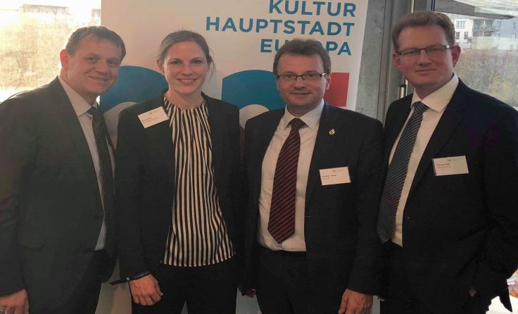 Christoph Thoma, Bettina Pau, Hannes Heide, Ferenc Csák (v. l.) Foto: Hannes Heide