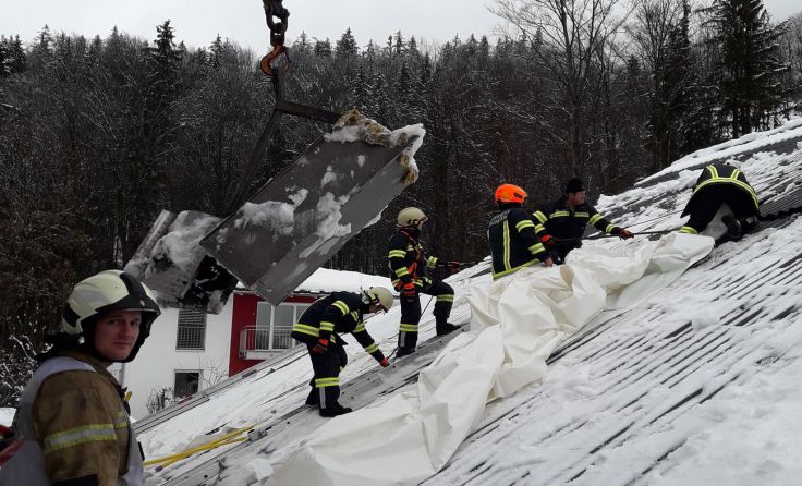 Kamine mussten mit Kran geborgen werden. Foto: FF Pfandl
