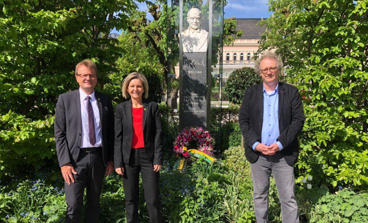 Gedenken an Lehár: Hannes Heide, Ines Schiller, Thomas Enzinger (v. li.) Foto: privat