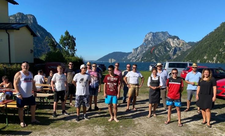 Jugendliche beim Austausche am Traunsee. Foto: JCUV