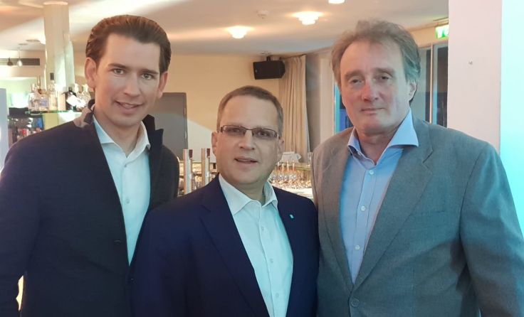 Sebastian Kurz und VP-Klubobmann August Wöginger und Matthias Heckmann. Foto: Perfaller PR