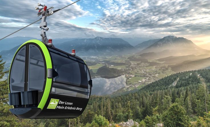 So sehen die neuen Porsche-Design-Gondeln aus Grafik: Loser Bergbahnen
