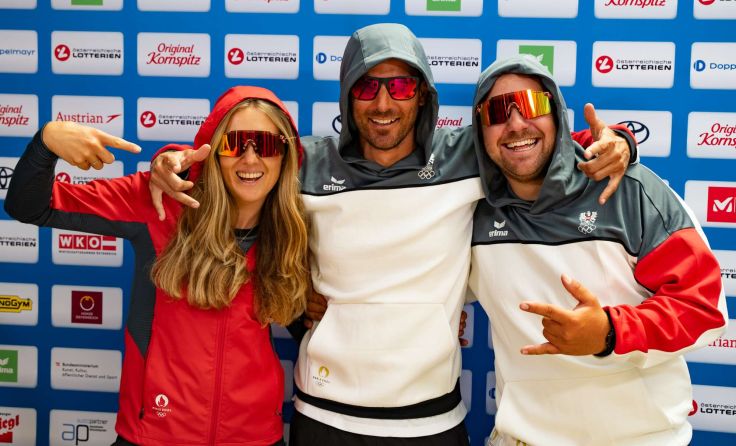 Kornelli, Bursic (Trainer), Bontus (Foto: OeSV/Dominik Matesa)