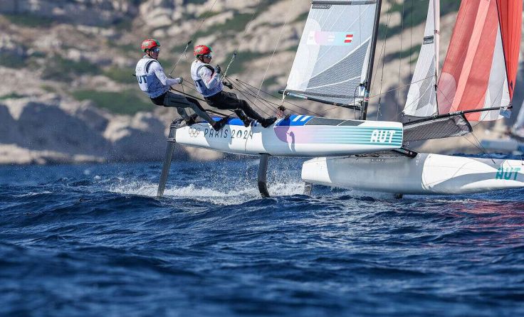 Haberl und Frank beim Rennen (Foto: World Sailing)