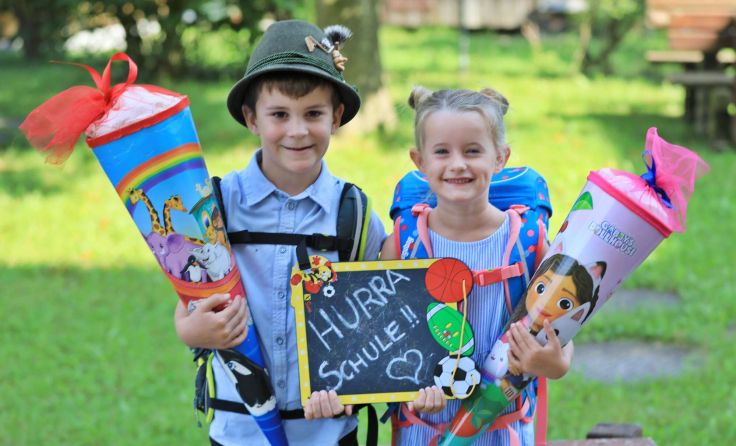 Johanna und Franz-Josef freuen sich auf den ersten Schultag (Foto: Hörmandinger)