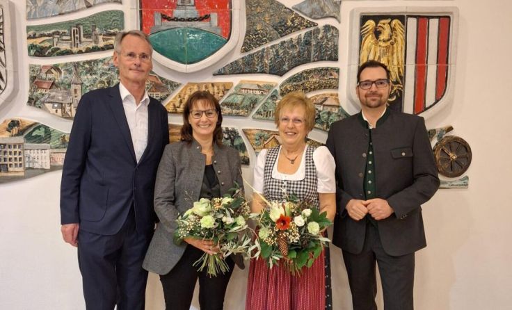 Alois Lanz, Marlene Mohr, Christa Schiemel, Jürgen Berchtaler (v. li.) (Foto: Gemeinde Pinsdorf)