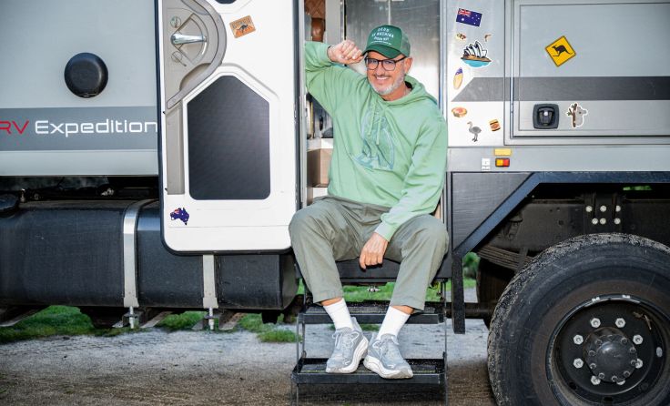 Frank Rosin unterwegs im Camper durch Austrialien (Foto: Joyn/Richard Lowe)