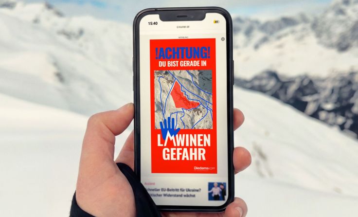 Lawinenwarnung statt Werbung (Foto: DMB)