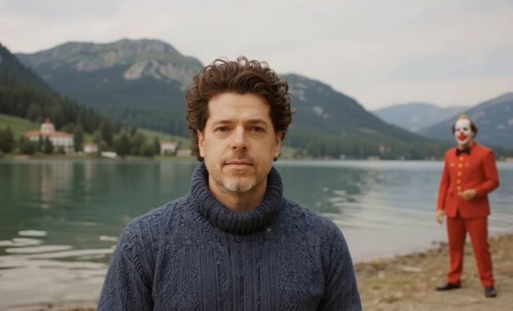 Autor und Musiker Gerhard Mair mit seinem Clown vom Wolfgangsee (Foto: Screenshot)