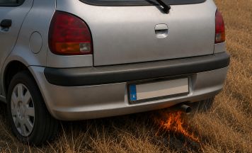Trockenes Gras kann Autos in Brand setzen