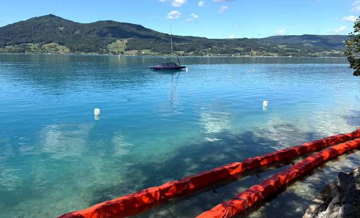 Hier soll das Wrack des Flugzeuges aus dem Attersee gehoben werden. (Foto: Tom Leitner)