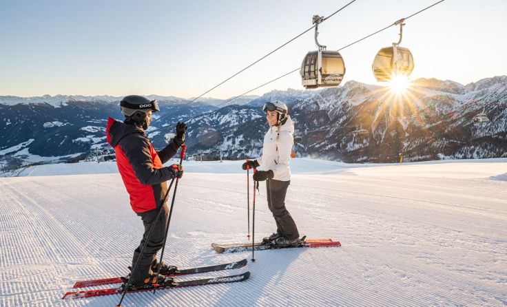 Perfekter Morgen auf der Piste (Foto: Dolomitenregion Kronplatz/wisthaler.com)