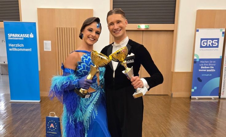 Sandra Langthaler und Nicolas WagnerOÖ. Landesmeister 2026 (Bildrechte: TSK Blau-Gelb Linz)