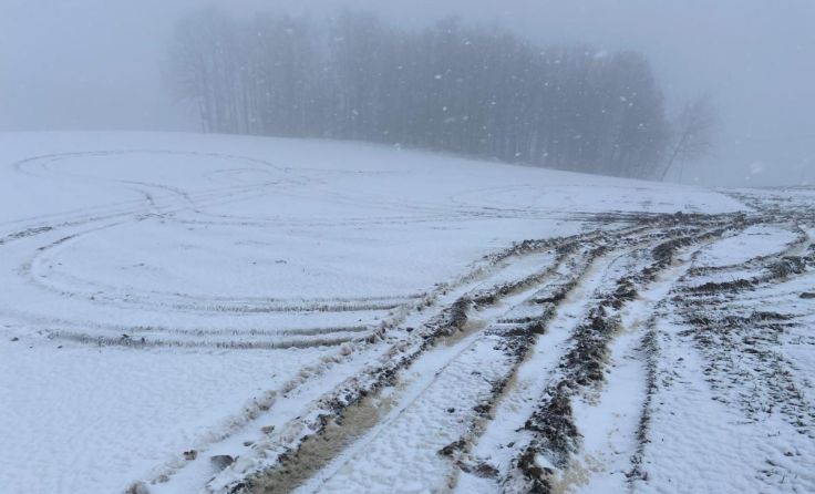 So sieht das Feld von Klaus Füreder nach den Driftmanövern aus. (Foto: Klaus Füreder)