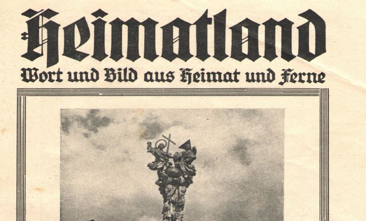 Die Heimatland-Zeitung zeigt am Titelfoto die Dreifaltigkeitssäule. Foto: Anton Brand